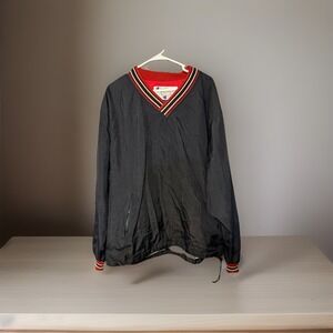 Vintage 90's Champion Windbreaker Jacket Mens Black Water Resistant Pullover L